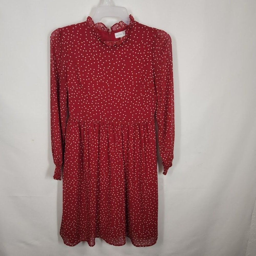NWT‎ Brickyard Buffalo Polka Dot Ruffle Dress in Red Size Medium - Picture 3 of 7